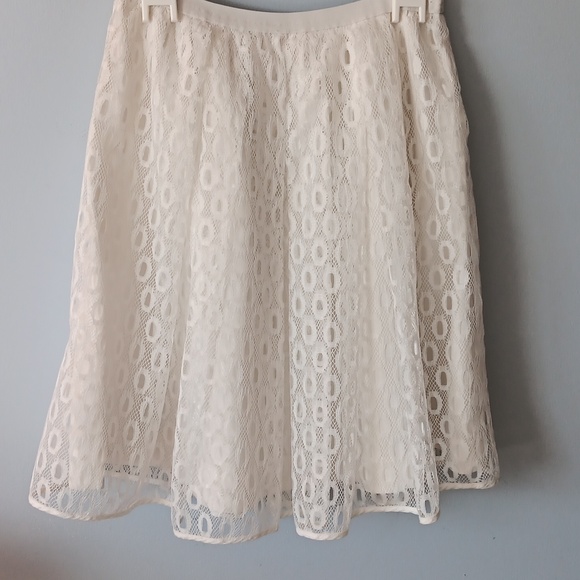 Anthropologie Maeve white lace lawn party skirt - Picture 3 of 6